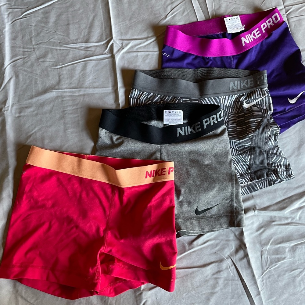 Set of 4 Nike Pro Spandex Shorts
